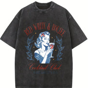 Red White & Boujee Cocktail Club vintage washed oversized T-shirt in Black