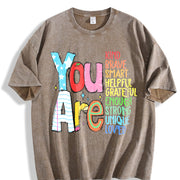 You Are Kind Back to School Vintage Washed T-Shirt in Brown