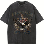 Faith Freedom 250 Years 1776-2026 Vintage Washed T-Shirt in Black