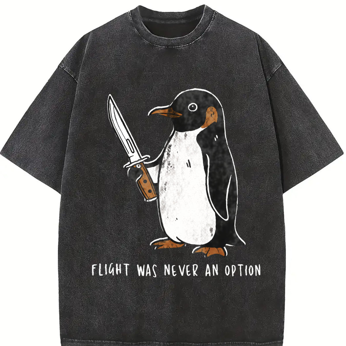 Penguin for Birthdays Vintage Washed T-Shirt in Black
