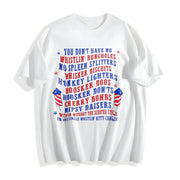 Joe Dirt Merica July 4th Cotton T-Shirt in White