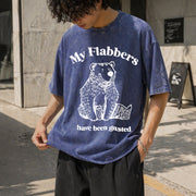 Flabbergasted Bear Vintage Washed T-Shirt in Blue