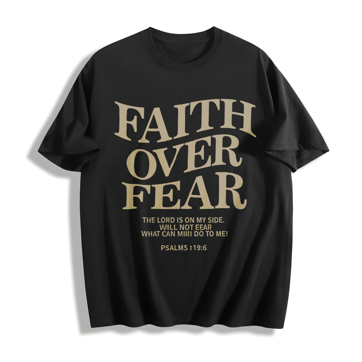 FAITH OVER FEAR 230 Brand Cotton T-Shirt in Black