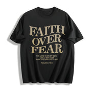 FAITH OVER FEAR 230 Brand Cotton T-Shirt in Black