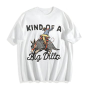Armadillo Cowboy Kind of a Big Dillo Western Cotton T-Shirt in White