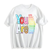 You Are Kind Back to School Cotton T-Shirt in White