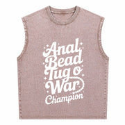 Embarrassing Naughty Inappropriate Adult Humor Vintage Washed Tank Top in Brown