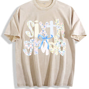 Sixth Grade Teacher Vintage Washed T-Shirt in Beige