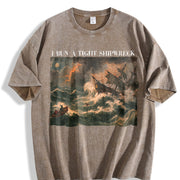 Homeschool Mama I Run a Tight Shipwreck Vintage Washed T-Shirt in Brown
