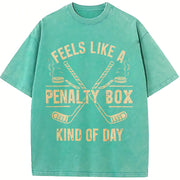 Feels Like a Penalty Box Kind of Day Vintage Washed T-Shirt in Blue