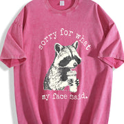 Sorry for What My Face Said Vintage Washed T-Shirt in Red