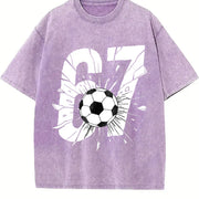 67 Soccer Vintage Washed T-Shirt in Purple