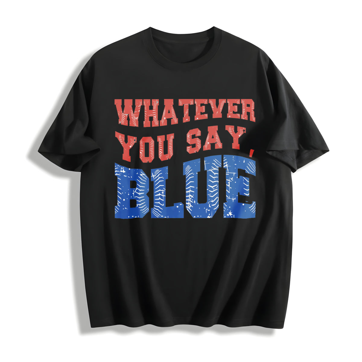 Baseball Whatever You Say Blue Umpire Cotton T-Shirt in Black