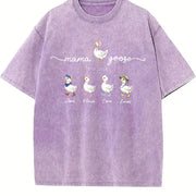 Mama Goose Family Vintage Washed T-Shirt in Purple