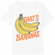 White Fun Banana Decor Text Cotton T-Shirt in White