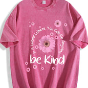 Fun Pink Floral Washable Preferred as a for Family Vintage Washed T-Shirt in Red