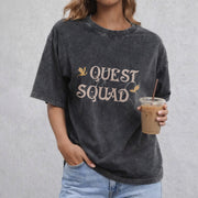 Quest Squad vintage washed oversized T-shirt in Black