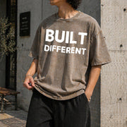 Built Different Vintage Washed T-Shirt in Brown