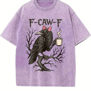 Crow F-caw-f Vintage Washed T-Shirt in Purple