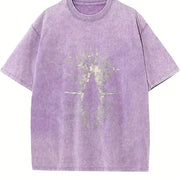 Crown of Thorns Jesus : Heavy Christian vintage washed oversized T-shirt in Purple