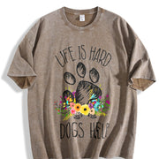 DOGS HELP Vintage Washed T-Shirt in Brown
