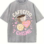 Latina Mexican Baked Concha Pastry Conchas Vintage Washed T-Shirt in Gray