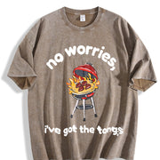 Dad BBQ Dad Who Love to Grill Vintage Washed T-Shirt in Brown