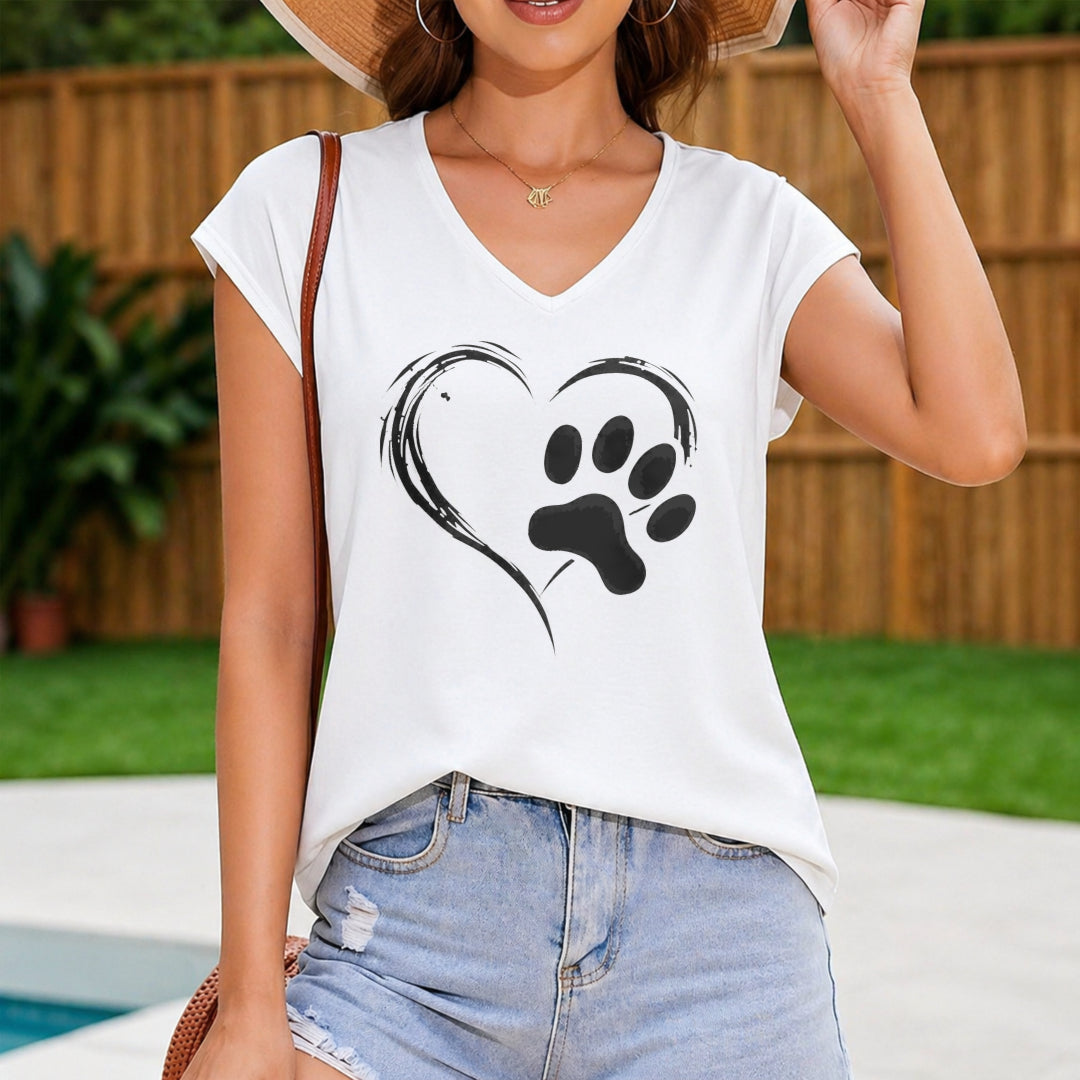 Claw- Heart Single-sided Vest Women's Color Cotton Tank Top in White