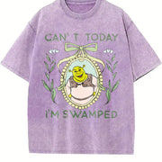 Shrek Coquette Floral Vintage Washed T-Shirt in Purple