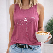 2024 Western Letter Tank Women's Color Cotton Tank Top in Red