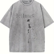 Band Tank Gothic Rock Sleeveless Muscle Vintage Washed T-Shirt in Gray