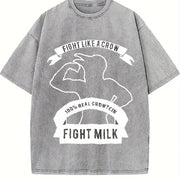 Fight Milk Stretch Vintage Washed T-Shirt in Gray