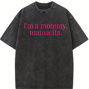 I'm A Mommy Mamacita vintage washed oversized T-shirt in Black