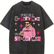 I'm Not a Regular Mom I'm a Sandler Mom vintage washed oversized T-shirt in Black
