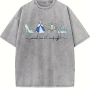 Meet Me at Midnight Vintage Washed T-Shirt in Gray