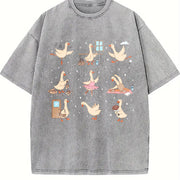 Silly Goose Ballet Vintage Washed T-Shirt in Gray