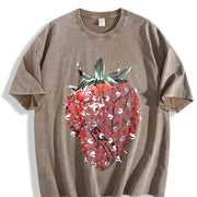 Stylish Girlfriends Vintage Washed T-Shirt in Brown