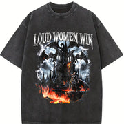 Loud Win Dragon 90s Vintage Washed T-Shirt in Black