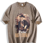 I'm Your Huckleberry Doc Holliday /Tombstone Western/ vintage washed oversized T-shirt in Brown