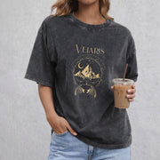 Velaris The Night Court Acotar 2 Sided vintage washed oversized T-shirt in Black