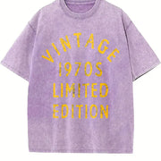 1970s 1970 Theme Classic for Ladies Cute Ladies Novelty Vintage Washed T-Shirt in Purple
