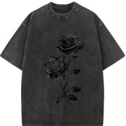 1pcs 2026 Vintage Washed T-Shirt in Black