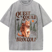 Onyx Storm Quest Squad Broccoli Vintage Washed T-Shirt in Gray