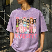 Katseye Music Ka.tseye Beautiful Chaos Vintage Washed T-Shirt in Purple