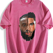Brown And Tatum Duo Boston Basketball vintage washed oversized T-shirt in Red