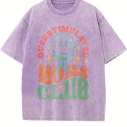 MOM'S Club MOM'S Day vintage washed oversized T-shirt in Purple