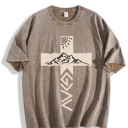 Retro 230 Pure 'God Is Greater Than Our Highs And Lows' vintage washed oversized T-shirt in Brown