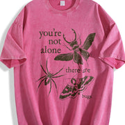 You're Not Alone There Are Bugs Insects Lover and Batik vintage washed oversized T-shirt in Red
