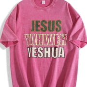 Jesus Yahweh Yeshua Vintage Washed T-Shirt in Red