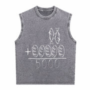 2 Fishes 5 Breads Jesus Feeds the 5000 Christian Bible Vintage Washed Tank Top in Gray
